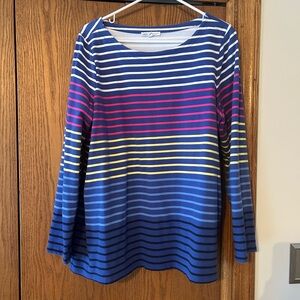Women's Striped Long Sleeve Top---